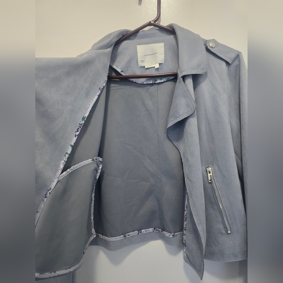 Anthropologie Light Gray Leather Jacket - Picture 9 of 10